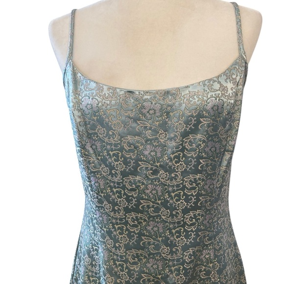 Scott McClintock Blue Vintage 1990s Satin Dress Size 10 Evening Prom Cocktail - Picture 6 of 8